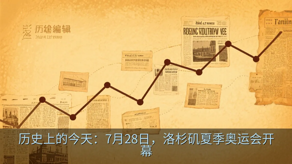 历史档案与年代事件时间线插画