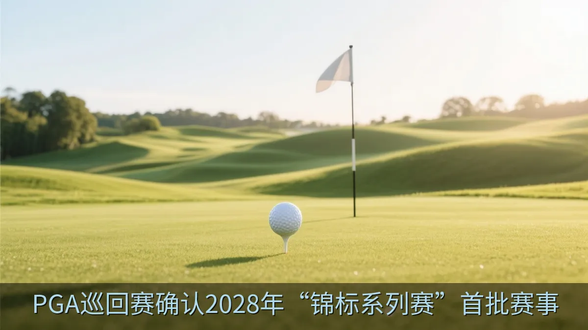 高尔夫球场果岭与旗杆景观